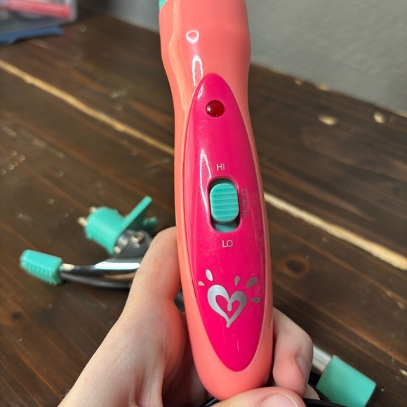 Justice Reversible Styling Tool Set Flat Iron Curling Iron Pink Travel - Picture 5 of 7